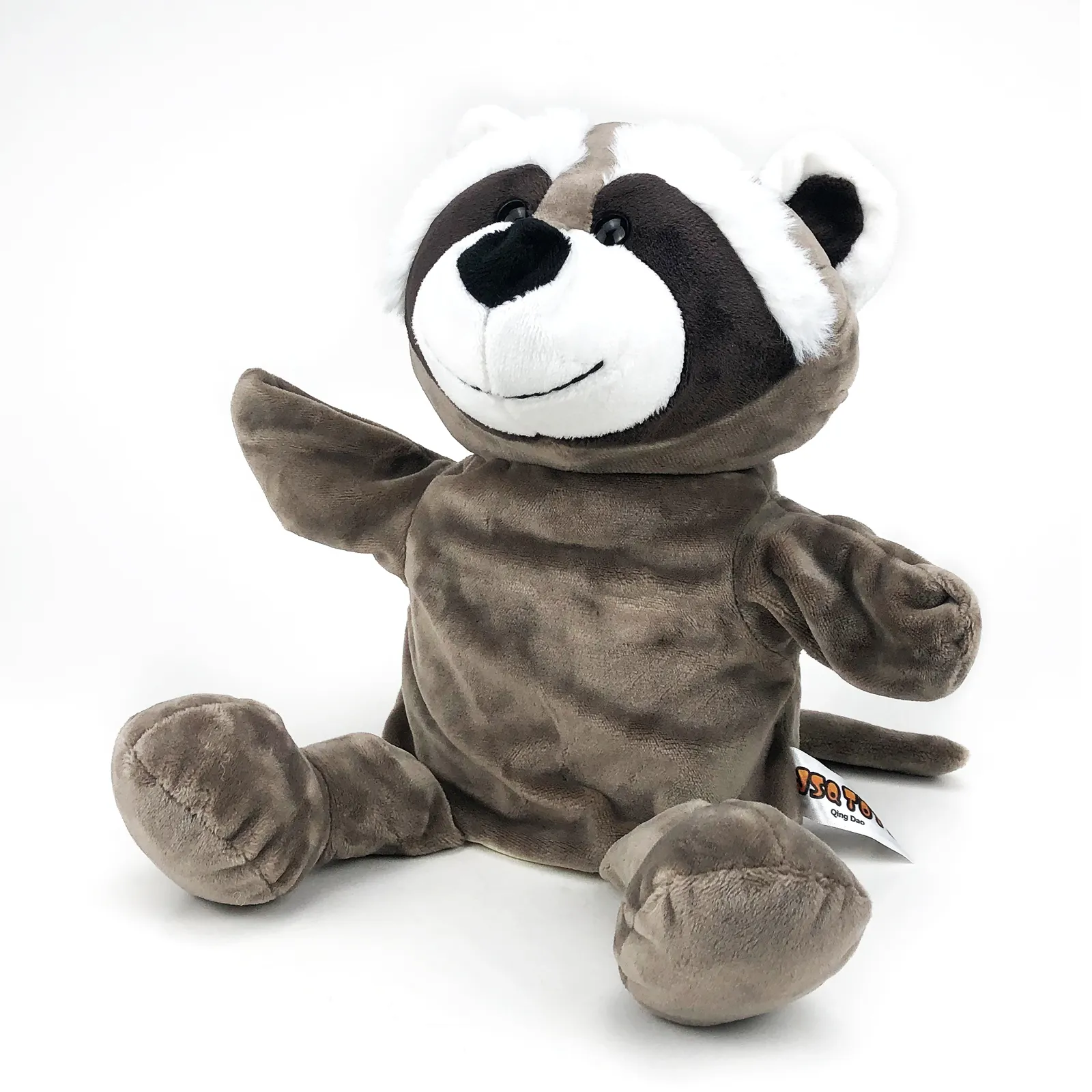 YongnKids Brown raccoon plush puppets plush toys raccoon hand puppet for baby educational