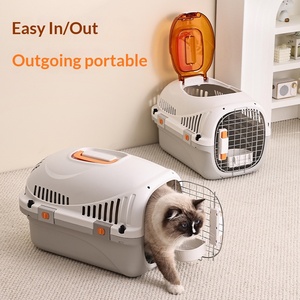 Caisse de <span class=keywords><strong>transport</strong></span> rectangulaire pour animaux de compagnie, élégante, avec bouton, portable, pour <span class=keywords><strong>chat</strong></span>, à fixer au véhicule - Product Image 2