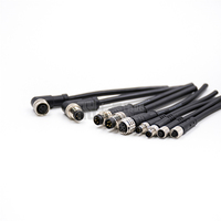 M12 Splitter Cordset A-code 5 pines macho a doble 5 pines hembra Y rama conector impermeable con Cable para Sensor Industrial
