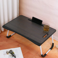 Table pliante portable en bois noir réglable pour ordinateur portable et étude