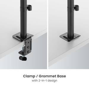 <span class=keywords><strong>Support</strong></span> de bureau réglable pour trois moniteurs LDT110-C034, fixation par pince, pour 3 <span class=keywords><strong>écran</strong></span>s de 17 à 32 pouces, poteau en acier, <span class=keywords><strong>support</strong></span> VESA - Product Image 4