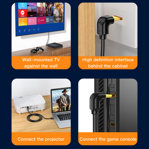 Cable <span class=keywords><strong>HDMI</strong></span> en Ángulo SAMZHE 4K/60Hz, 30AWG, Cable HD 3D con Conector de 90 Grados para PC, TV Box, Monitor, Proyector, Cable de Conexión de 8.0mm - Product Image 6