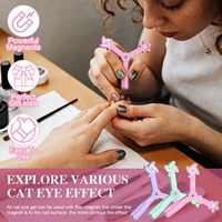 Aimant puissant multifonctionnel 4-en-1 UV en forme de roue à vent pour nail art, perles de verre et vernis gel effet œil de chat