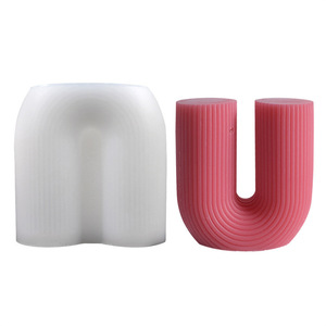 U Shaped Silicone <b>Candle</b> <b>Mold</b> 85x88mm DIY <b>Candle</b> Making <b>Mold</b> For Wax And Plaster Crafts - Product Image 5