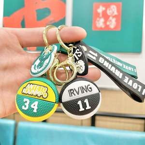 Hot-Selling 3D Sports Mini Basketball Souvenirs Cute <b>Key</b> <b>Chain</b> PU Promotional Keychain - Product Image 5