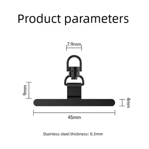 Cordon de téléphone ultra-fin en acier inoxydable de 0,3 mm, design en arc, sans débordement, boucle pivotante à 360°, universel pour téléphones - Product Image 1