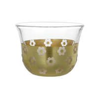 Gobelet en verre transparent rond en borosilicate de haute qualité, directement de l'usine, petit gobelet à eau ou à café, motif floral personnalisé