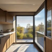 Fenêtre coulissante en aluminium noir avec moustiquaire en acier inoxydable, fenêtre coulissante pour balcon, porte de patio