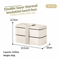 Boîte à lunch classique Amz Hot à 2 étages, 40 oz, en acier inoxydable, avec insert en plastique, anti-fuite, récipient alimentaire étanche