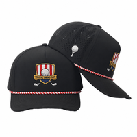 Casquette de golf 5 panneaux personnalisée avec logo brodé 3D, ajustable, respirante et performante pour hommes