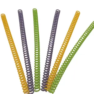 कोई moq विभिन्न रंग 8 mm प्लास्टिक सर्पिल कुंडल पीवीसी सर्पिल कुंडल बांधता प्लास्टिक सर्पिल नोटबुक के लिए coils