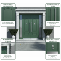 Portes extérieures doubles, portes d'entrée de villa, portes de sécurité minimalistes en alliage d'aluminium avec ouverture automatique et ouverture latérale