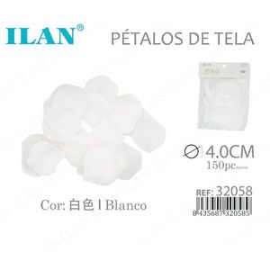 Petali di tessuto Ilan 4,0 cm bianchi 150 pezzi per decorazioni e artigianato - Product Image 1