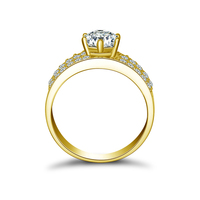 100% echte 10 Karat Solid Gold Band breite Haupt diamant Runde 1CT 6,5mm D Farbe Moissan ite Verlobung ringe für den Menschen