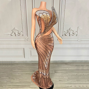 Novance Y4842 cina-all'ingrosso-abbigliamento modello farfalla marrone lussuosi abiti <span class=keywords><strong>da</strong></span> <span class=keywords><strong>sera</strong></span> strass <span class=keywords><strong>abito</strong></span> di compleanno per le donne - Product Image 5