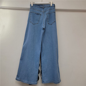 Nouveau pantalon en jean large à lacets, fait main, avec fleurs 3D, pour femme, tendance - Product Image 2