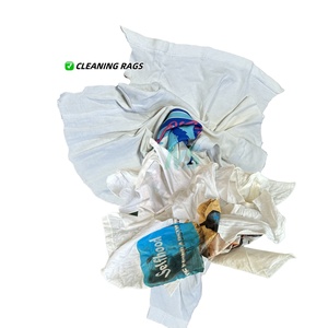 Uso industrial Corte Blanco Impreso Camiseta Trapos Residuos de algodón para limpieza para aplicaciones de limpieza y limpieza - Product Image 1