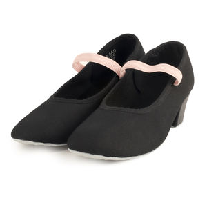 Zapatos de Lona Negros con Tacón de 4 cm al por Mayor - Tacones de Baile Personalizables al por Mayor para <span class=keywords><strong>Estudio</strong></span> de Danza y Grupo Teatral OEM/ODM en Existencia - Product Image 2