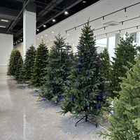 Sapin de Noël artificiel illuminé de haute qualité de 180 cm (6 pieds) pour l'extérieur avec décorations personnalisées et écologiques