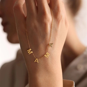 Tùy chỉnh thép không gỉ Mama Tên Vòng cổ tùy chỉnh cá nhân thư Choker Vòng cổ mặt dây chuyền tên nơi trang sức dropshipping - Product Image 3