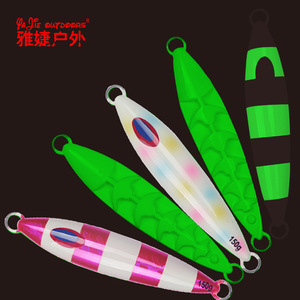 Señuelo de pesca de doble cara que brilla en la oscuridad, placa de hierro de 100g para pesca en barco, pesca en agua salada, YJ T003 - Product Image 2