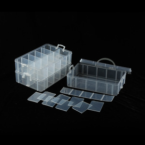 Transparent Three Layer Plastic Storage Box With Compartments For Jewelry Parts Screw Organizer 12 Capacity - Product Image 1