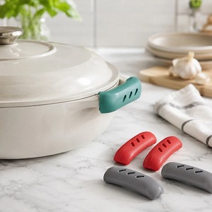 2 unidades de fundas de silicona para mangos de sartén, con aislamiento térmico y agarre asistido, accesorios de cocina - Product Image 4