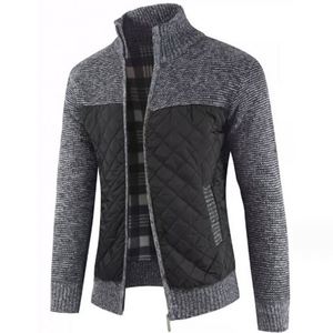Autumn Custom Logo <b>Men's</b> Warm <b>Jacket</b> US Size Long Sleeve Zipper Casual Warm Solid <b>Thick</b> Outwear <b>Men's</b> Knit Sweater <b>Jacket</b> - Product Image 3