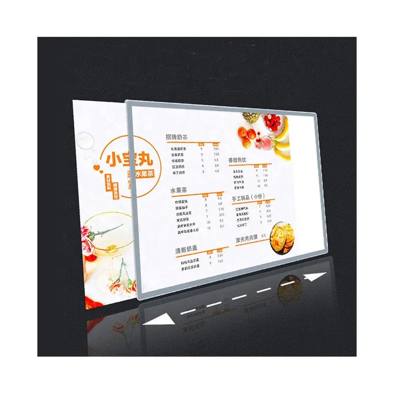 Super Bright Ultra Slim Bar Schreibtisch Poster Einsetzen Led Menu Board Mobile Advertising Light Box