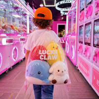 Sac à dos à cordon de grande capacité en PVC transparent, sac de rangement pour poupées, sac de transport anti-poussière, sac fourre-tout portable pour organiser les jouets en peluche, emballage cadeau