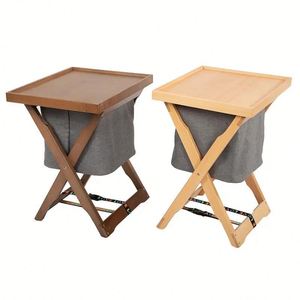 Wooden <b>Camping</b> Folding Portable Shelf With <b>Storage</b> Bags Beech Wood Multifunction Folding <b>Camping</b> Kitchen <b>Table</b> Wooden Dustbox - Product Image 4