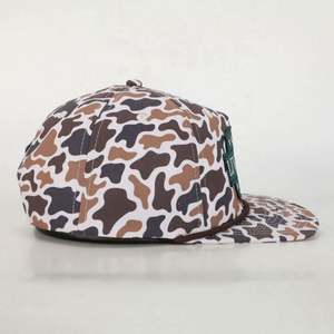 Casquette de golf sportive 5 panneaux style old school avec logo patch camouflage canard imprimé numérique personnalisé, visière plate, non structurée, snapback - Product Image 4