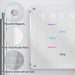Wholesale Custom Logo <b>Monthly</b> Weekly Daily Acrylic Board Calendar <b>Planner</b> Fridge Magnetic Dry Erase Whiteboard Plastic Clear - Product Image 3