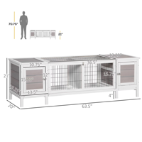 Cage à lapins moderne en bois de sapin, directement de l'usine, avec plateau amovible, design facile à nettoyer, habitat spacieux pour cochons d'Inde