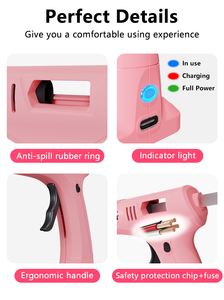 Mini pistola de pegamento de fusión en caliente inalámbrica, fábrica al por mayor, batería recargable, pistola de pegamento tipo C, alambre de alta calidad de larga duración - Product Image 4