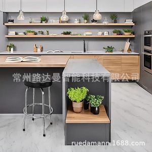 Taburete de Bar Ludaman de Acero Inoxidable con Asiento Redondo Negro, Resistente para Uso Comercial - Product Image 2