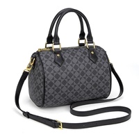 Sac à main tendance en cuir PU personnalisé avec logo imprimé, fermeture éclair de luxe, bandoulière unique, motif écossais moyen, végan