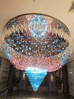 Lustre Papillon LED Moderne Personnalisé en Cristal pour Centre Commercial, Hôtel, Bar, Escalier Duplex avec Design en Fil Métallique