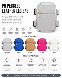 Bolso de Pierna de Cuero PU con Patrón de Lichí, Impermeable, Unisex, Multicolor, para Carnaval, con Correa Ajustable - Product Image 5