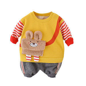 Ropa de Otoño para Bebés, Conjunto Deportivo Unisex para Niños, Camiseta con Bolsillo y Pantalones, Conjuntos de China - Product Image 1