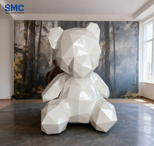 Statue de <span class=keywords><strong>sculpture</strong></span> en fibre de verre en forme d'ours abstrait géant SMC pour la décoration de paysage extérieur dans la conception de parc animalier - Product Image 3