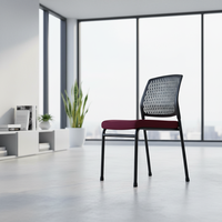 Chaise de formation simple en métal avec table intégrée et tableau d'écriture, empilable, sans accoudoirs, pour bureau et conférence