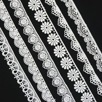 Dentelle blanche soluble dans l'eau 100 % polyester, broderie fantaisie, prix bas, vente chaude, pour la décoration de robes, sous-vêtements, vêtements DIY et sacs
