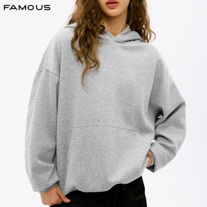 <span class=keywords><strong>Sweat</strong></span> à capuche patchwork imprimé 3D en relief pour homme, style streetwear, coupe ample, en molleton texturé, logo personnalisé, vente en gros - Product Image 4