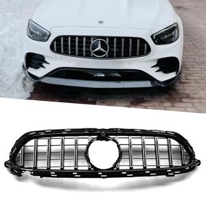 Calandre avant Mercedes-Benz Classe E W213 Sport Edition ABS entièrement noire avec bandes argentées 2021-2023 - Product Image 1