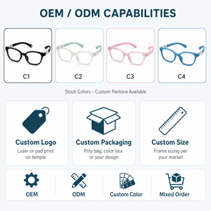 Gafas con Receta para Niños, Anti Luz Azul, <span class=keywords><strong>Lentes</strong></span> Ligeras <span class=keywords><strong>de</strong></span> PC, Montura Cuadrada <span class=keywords><strong>de</strong></span> Aro Completo para Uso Diario - Product Image 5