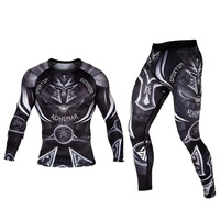 Vente en gros de vêtements de boxe ajustés à manches longues vêtements d'entraînement au combat vêtements de combat UFC ensemble deux pièces personnalisé