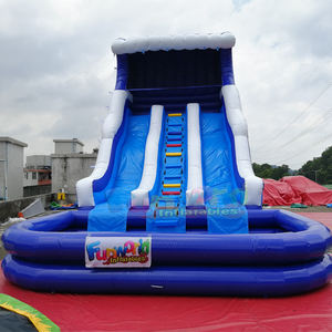 Tobogán acuático inflable comercial con piscina gigante para fiestas de verano, brincolín para niños. - Product Image 2