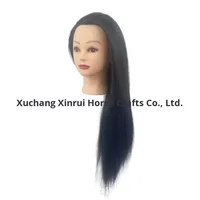 Tête de mannequin d'entraînement pour coiffure et maquillage, avec cheveux synthétiques résistants à la chaleur, 60 cm, cheveux raides, modèle économique pour l'exportation