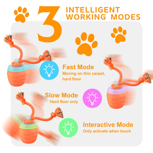 Juguete Inteligente de Lujo para Perros, Pelota Rodante Automática con Rotación de 360°, Sonido, Activación por Movimiento, Recargable por USB, de Silicona - Product Image 4